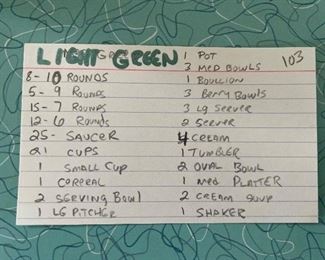 10_____NOW $320 was $400 
Harlequin Light Green - 106 pieces&nbsp;