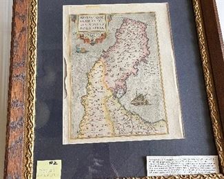 #2 - NOW $200 was $295 - Abraham Ortelius Italy map dated 1757 - 23x19 frame