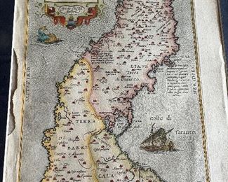 #2 - NOW $200 was $295 - Abraham Ortelius Italy map dated 1757 - 23x19 frame