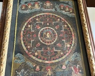 #4 - #4 Chinese painting on canvas Thanka 26x30