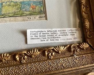 #6 - $125 - Claudius Ptolemy Map of Persian gulf 16th cent 25Tx29L frame 