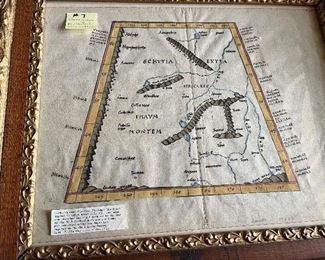 #7 - $150  Claudius Ptolemy Map of Southern Siberia 25x29 frame 