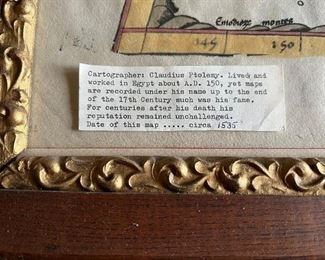 #7 - $150  Claudius Ptolemy Map of Southern Siberia 25x29 frame 