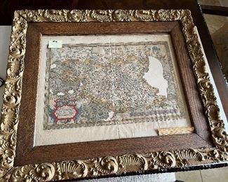 #8 - $100 - Sebastian Munster Map Vincenza Italy 29Wx25T As is 