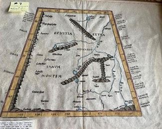 #7 - $150  Claudius Ptolemy Map of Southern Siberia 25x29 frame 