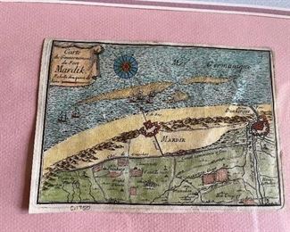 #9 - $295 - Giacomo Gastaldi c.1750 Map of Mardik-Dunkerque France 