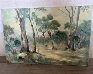 MS#9 - Now $90  was $180 Texas Landscape 36x24 signed Marie Kathleen Sears (1906-1986) Pensacola born Artist, lived in Houston TX. 