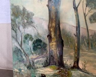 MS#9 - Now $90  was $180 Texas Landscape 36x24 signed Marie Kathleen Sears (1906-1986) Pensacola born Artist, lived in Houston TX. 