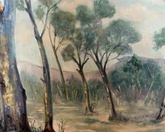 MS#9 - Now $90  was $180 Texas Landscape 36x24 signed Marie Kathleen Sears (1906-1986) Pensacola born Artist, lived in Houston TX. 