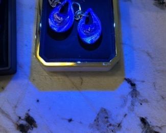 NOW 50% off $50 - Murano earrings set and necklace 20"L chain