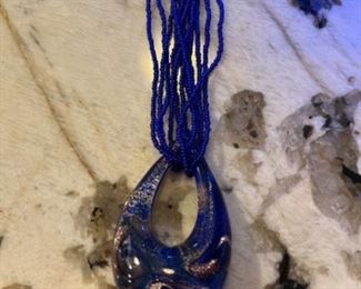 NOW 50% off $50 - Murano earrings set and necklace 20"L chain