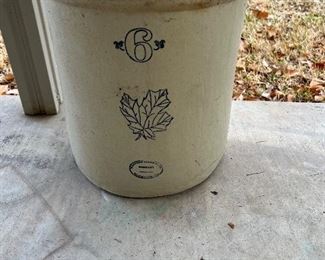 RARE WESTERN 6 GALLON STONEWARE CROCK 