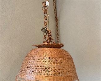 UNIQUE VINTAGE WICKER  WOVEN MID CENTURY MODERN 