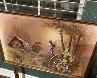RARE SET OF FOUR MID CENTURY MODERN RUSTIC BARN FARM ANDRES  ORPINAS METAL TV TRAYS 