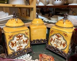 VINTAGE ARTIMINO TUSCAN COUNTRYSIDE SIENA CANISTERS 