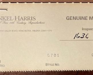 Henkle Harris Mahogany Myers card table