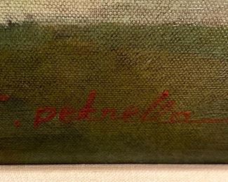 Elegantly framed signed J. Petrella bouquet painting