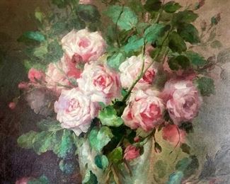 Elegantly framed signed J. Petrella bouquet painting