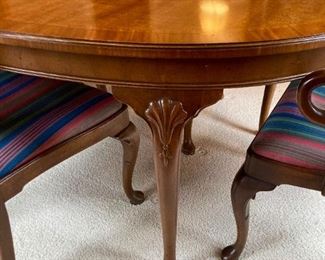 Vintage Henredon Queen Anne style dining room table and 8 chairs