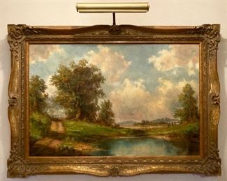 Framed, signed Heinrich Berger landscape painting