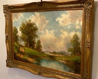 Framed, signed Heinrich Berger landscape painting