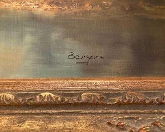 Framed, signed Heinrich Berger landscape painting