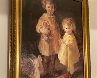 Framed "Two Little Sisters" by Alick K. Stoddard (1884-1976)