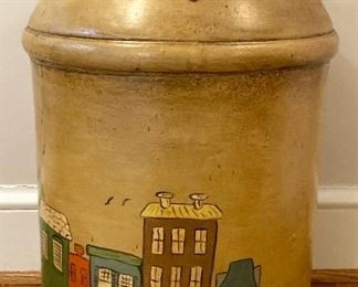 Antique hand-painted milk can
