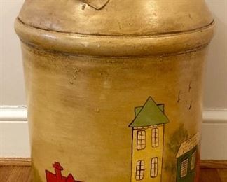 Antique hand-painted milk can