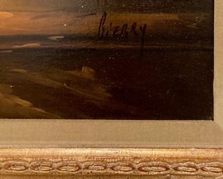 Signed Pierry floral in elegant frame