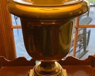 Vintage Knob Creek brass urn lamp