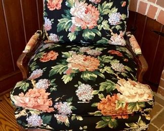 Hickory White floral upholstered arm chair
