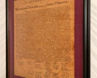 Framed Declaration of Independence