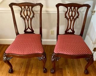 Ardley Hall claw and ball upholstered chair (set of 2)