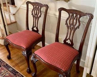 Ardley Hall claw and ball upholstered chair (set of 2)