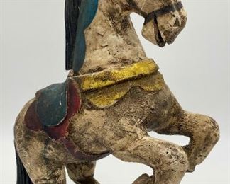 Wooden horse statue