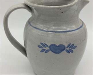 Signed stoneware pitcher