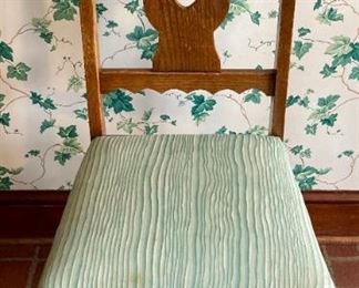 Antique Oak pedestal table and six chairs