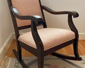 Antique upholstered rocker