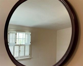 Vintage mahogany oval mirror