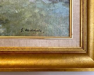 Framed Gari Melchers "Unpretentious Garden"