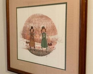 Signed and numbered P. Buckley Moss 'Scouting Days"