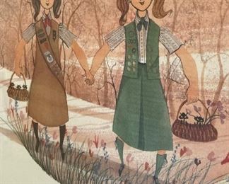 Signed and numbered P. Buckley Moss 'Scouting Days"