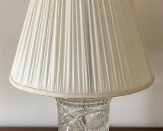 Vintage floral glass table lamp