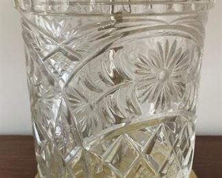 Vintage floral glass table lamp