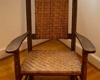 Vintage cane back and bottom rocker (as-is)