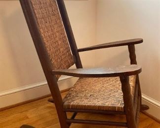 Vintage cane back and bottom rocker (as-is)