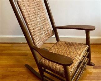 Vintage cane back and bottom rocker (as-is)