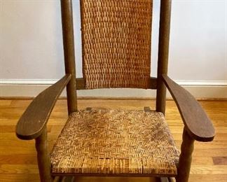 Vintage cane back and bottom rocker (as-is)