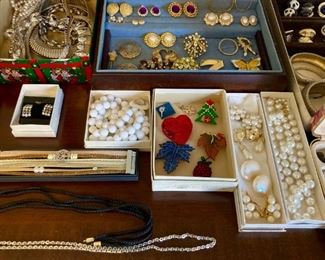 Vintage watches, earrings, necklaces, bracelets and cuff links including from, but not limited to, Monet, Trifari, Ginnie Johansen and more